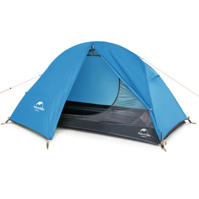 Палатка 1-местная Naturehike сверхлегкая + коврик NH18A095-D, 210T, голубой, 6975641886471