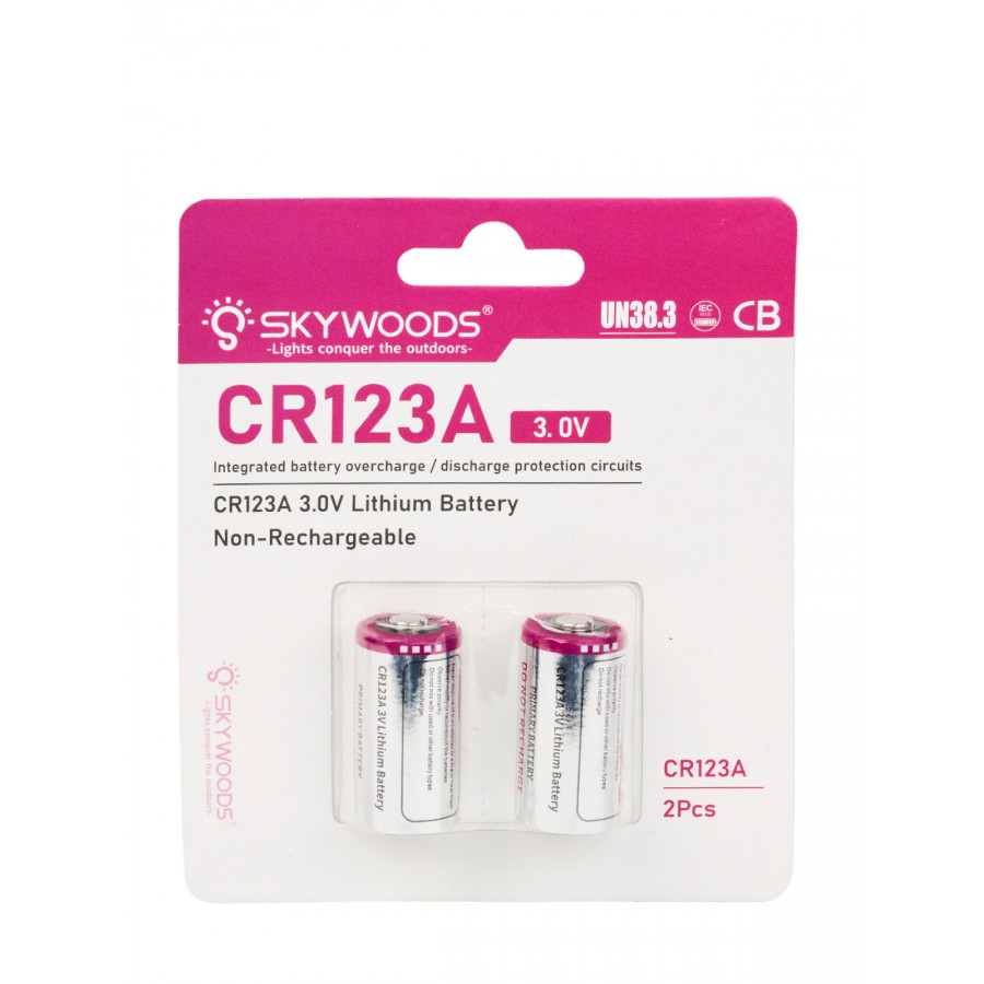 Элемент питания SKYWOODS CR123A, 1600mAh, комплект 2 шт.