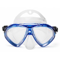 Маска Salvimar FRANCY PRO, прозрачный силикон/голубая рамка