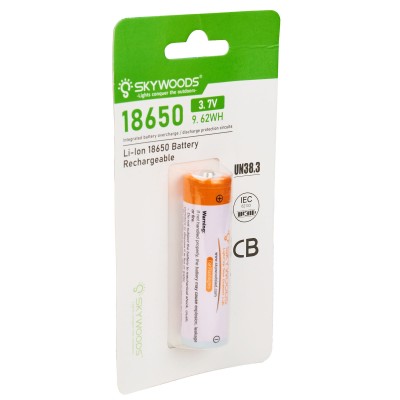 Аккумулятор SKYWOODS 18650, 2600mAh, 1000 циклов перезарядки