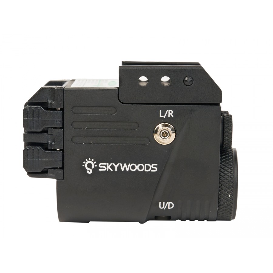 Фонарь подствольный пистолетный SKYWOODS RACCOON DOUBLE LASER, 360 люмен, ЛЦУх2 красн/зел