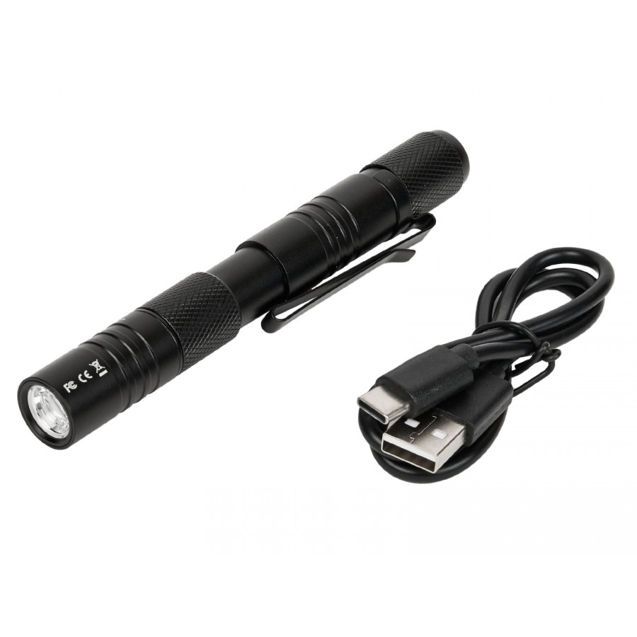 Фонарь-ручка SKYWOODS PENLIGHT FIX P4 Short, 350 люмен, фокусировка луча, Type-C