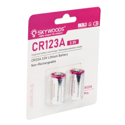 Элемент питания SKYWOODS CR123A, 1600mAh, комплект 2 шт.