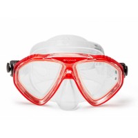 Маска Salvimar FRANCY PRO, прозрачный силикон/красная рамка
