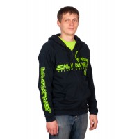 Худи Salvimar на молнии с капюшоном, черная с зеленым лого, XXL Худи Salvimar на молнии с капюшоном, черная с зеленым лого, XXL