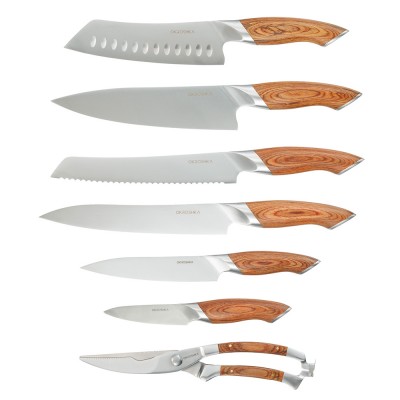 Набор кухонных ножей OKROSHKA ТРЮФЕЛЬ в подставке, 6 ножей, ножницы
