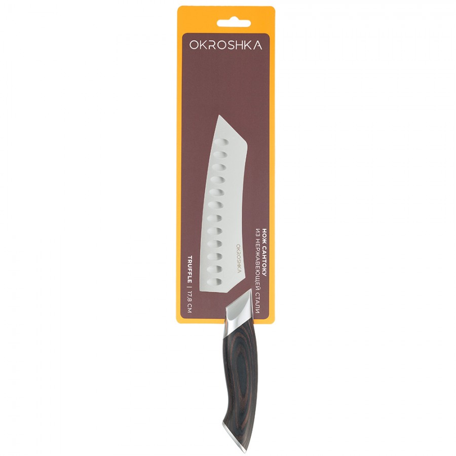 Нож сантоку OKROSHKA ТРЮФЕЛЬ, лезвие 17,8 см Нож сантоку OKROSHKA ТРЮФЕЛЬ, лезвие 17,8 см