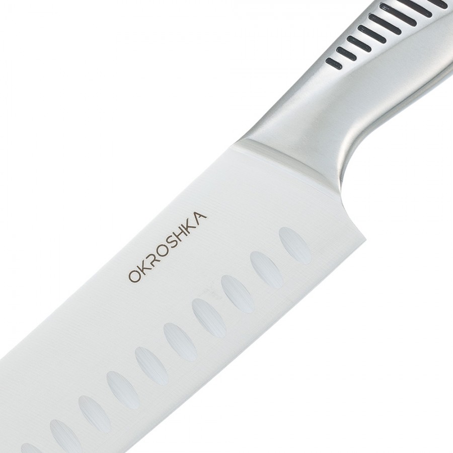 Нож сантоку OKROSHKA ВАСАБИ, лезвие 17,2 см Нож сантоку OKROSHKA ВАСАБИ, лезвие 17,2 см