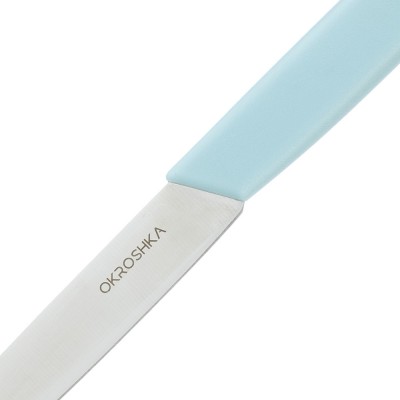 Нож для фруктов и овощей OKROSHKA САЛАТ, лезвие 10 см,голубая ручка