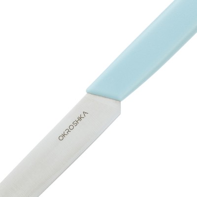 Нож для стейка OKROSHKA САЛАТ, лезвие 12 см,голубая ручка