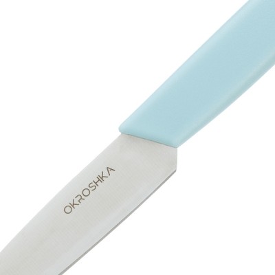 Нож для овощей OKROSHKA САЛАТ, лезвие 8 см, голубая ручка