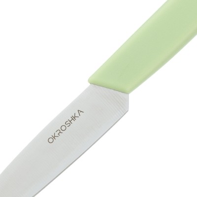 Нож для овощей OKROSHKA САЛАТ, лезвие 8 см, зеленая ручка