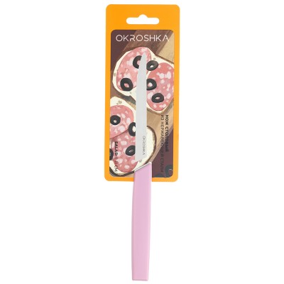 Нож cтоловый OKROSHKA САЛАТ, лезвие 11 см, розовая ручка