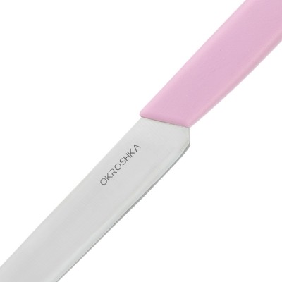 Нож для стейка OKROSHKA САЛАТ, лезвие 12 см, розовая ручка