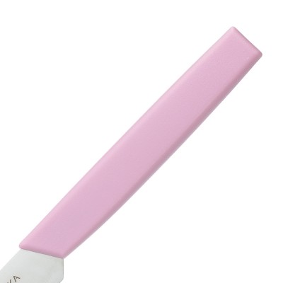 Нож для стейка OKROSHKA САЛАТ, лезвие 12 см, с серрейторной заточкой, розовая ручка