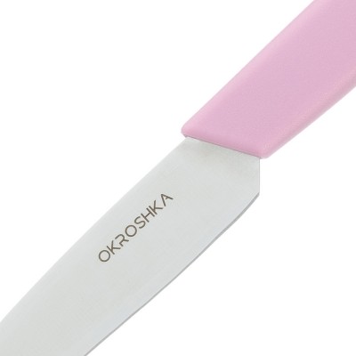 Нож для овощей OKROSHKA САЛАТ, лезвие 8 см, розовая ручка Нож для овощей OKROSHKA САЛАТ, лезвие 8 см, розовая ручка