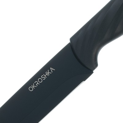Нож филейный OKROSHKA КРУТОН,черное лезвие,19,8 см