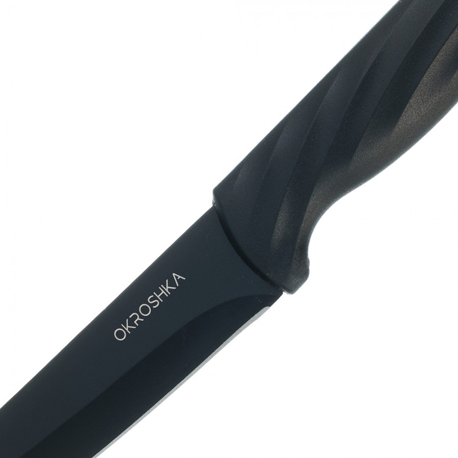 Нож универсальный OKROSHKA КРУТОН, черное лезвие,11,8 см Нож универсальный OKROSHKA КРУТОН, черное лезвие,11,8 см