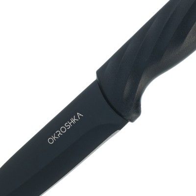 Нож для овощей OKROSHKA КРУТОН, черное лезвие, 8,8 см