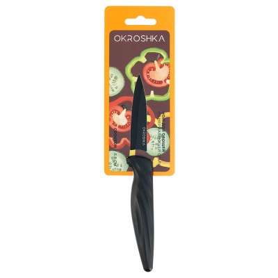 Нож для овощей OKROSHKA КРУТОН, черное лезвие, 8,8 см